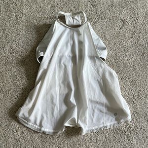 white lululemon high tank built in bra